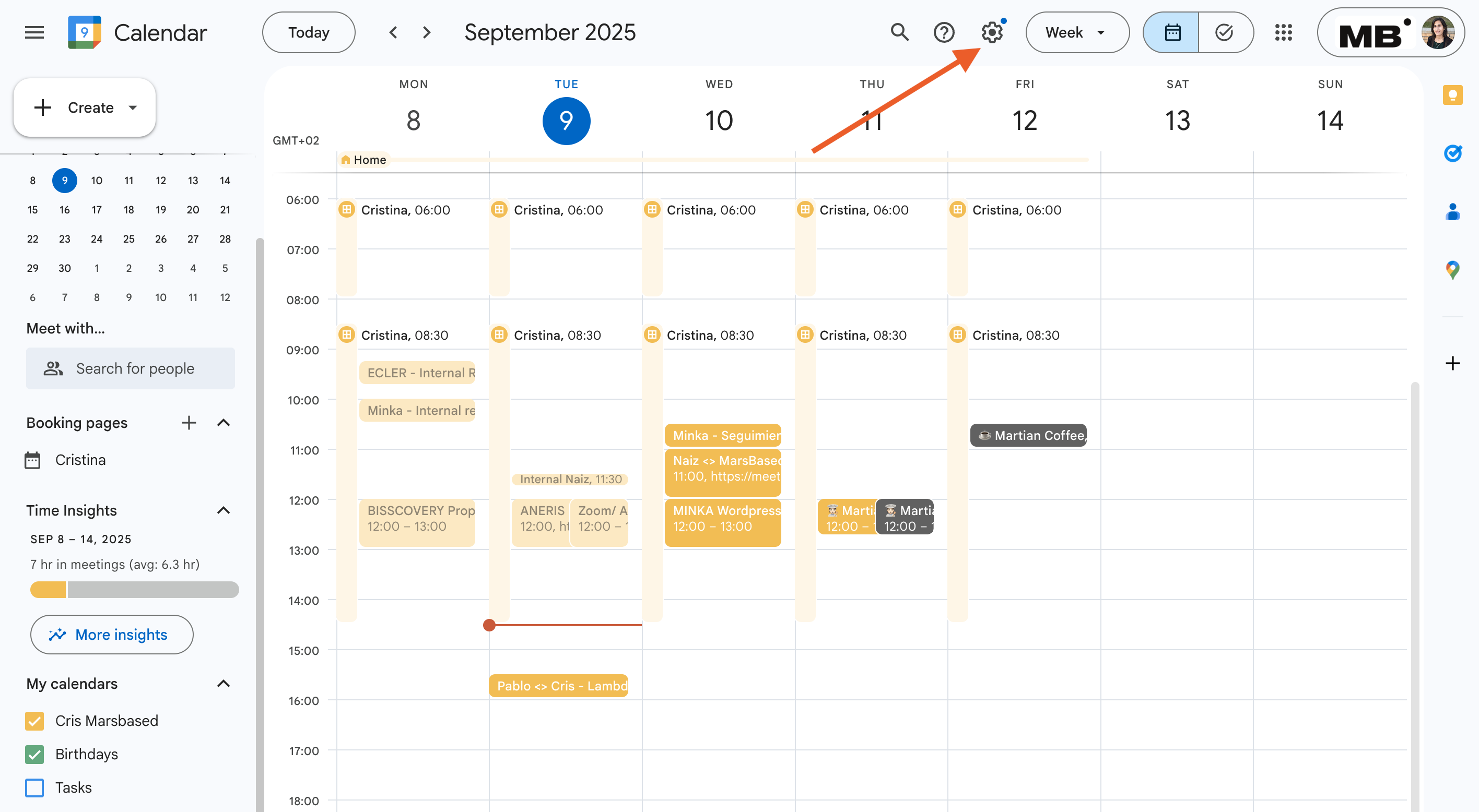 Calendar Settings